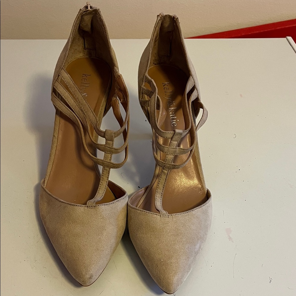 Preowned Kelly & Katie Nude Strappy Heels